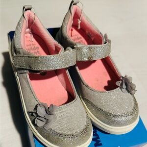 Girls' Silver Glitter Mary Jane Shoes